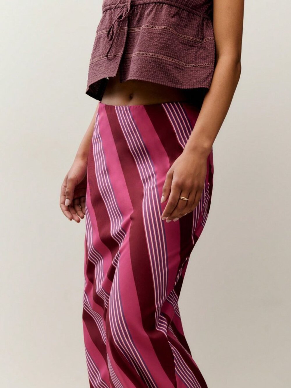 Multicolor Casual Women's Striped Maxi Skirt. - Picture 4 of 9
